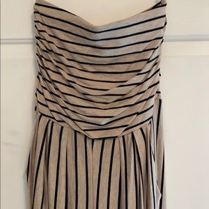 Striped tan/black jumpsuit